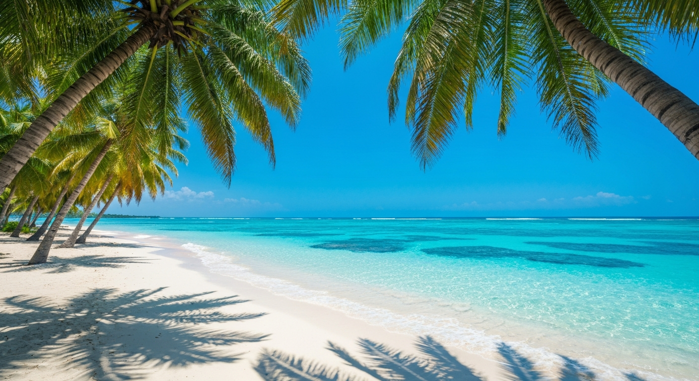 Coconut trees overlooking the beach