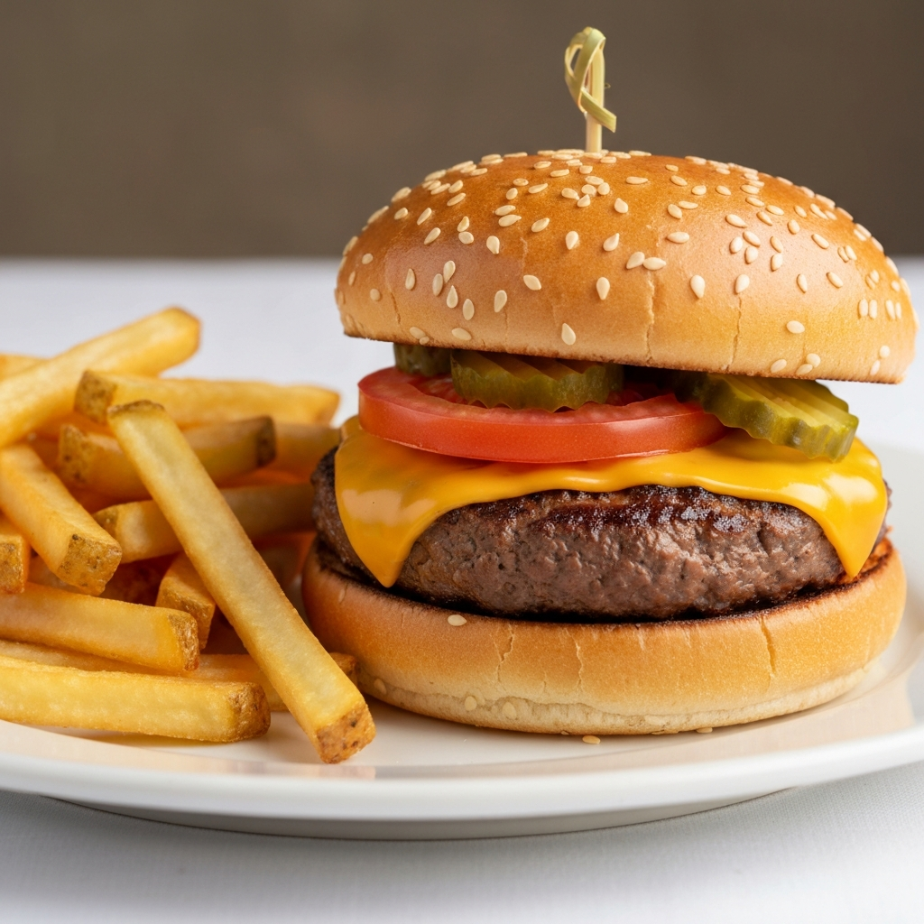 Beef Burger & Fries