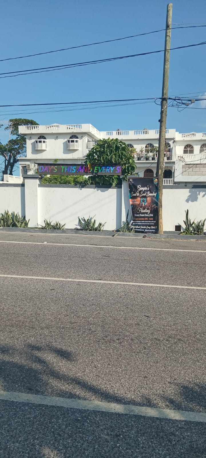 Gempie's Soul to Soul Sunday sign at Gempie's Gazebo venue entrance