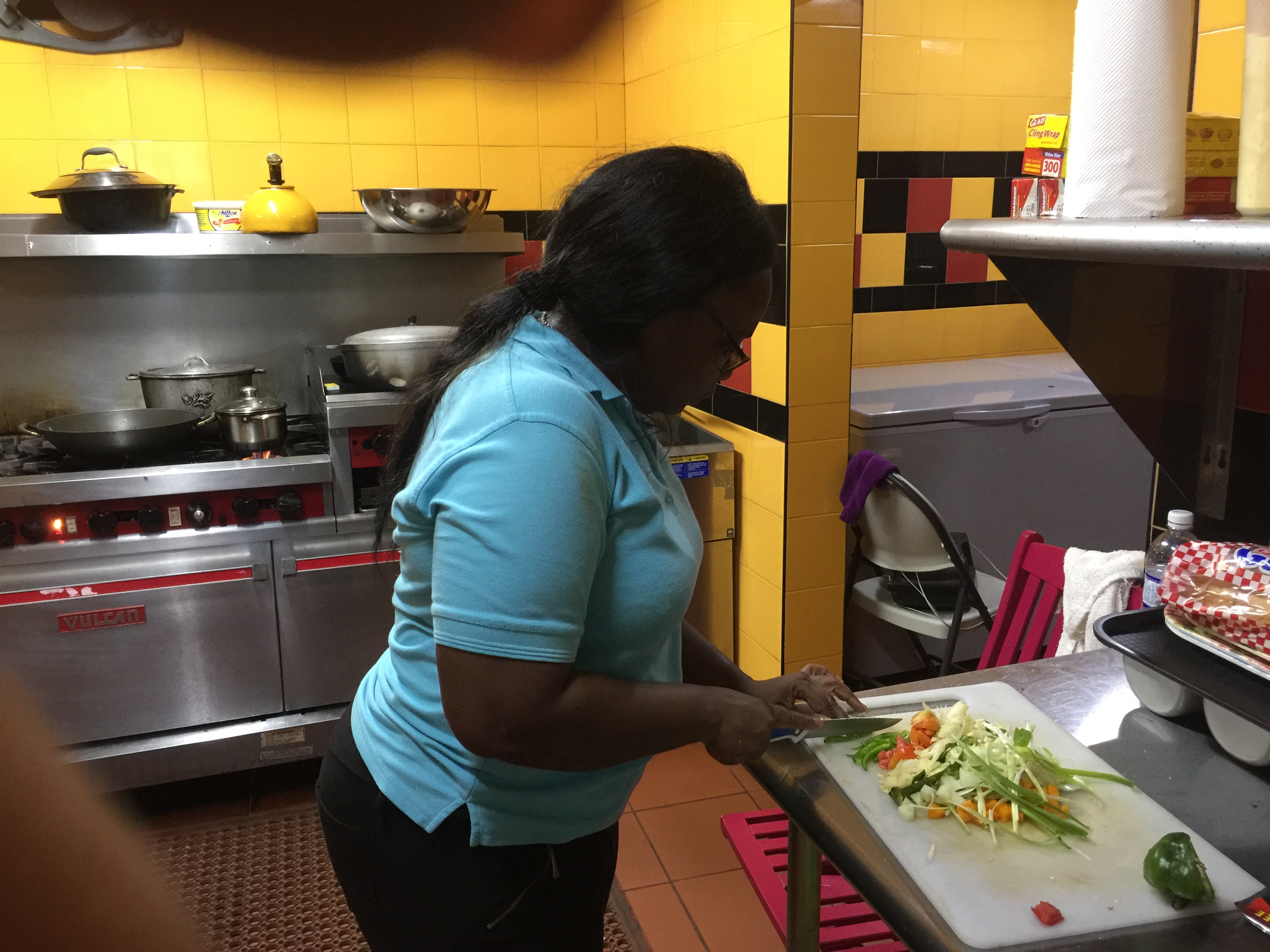 Kitchen staff preparing food