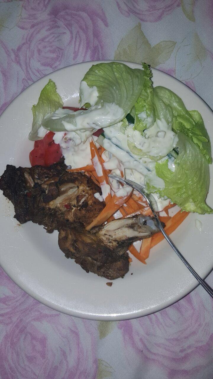Gempie's Gazebo dish - jerk chicken with salad