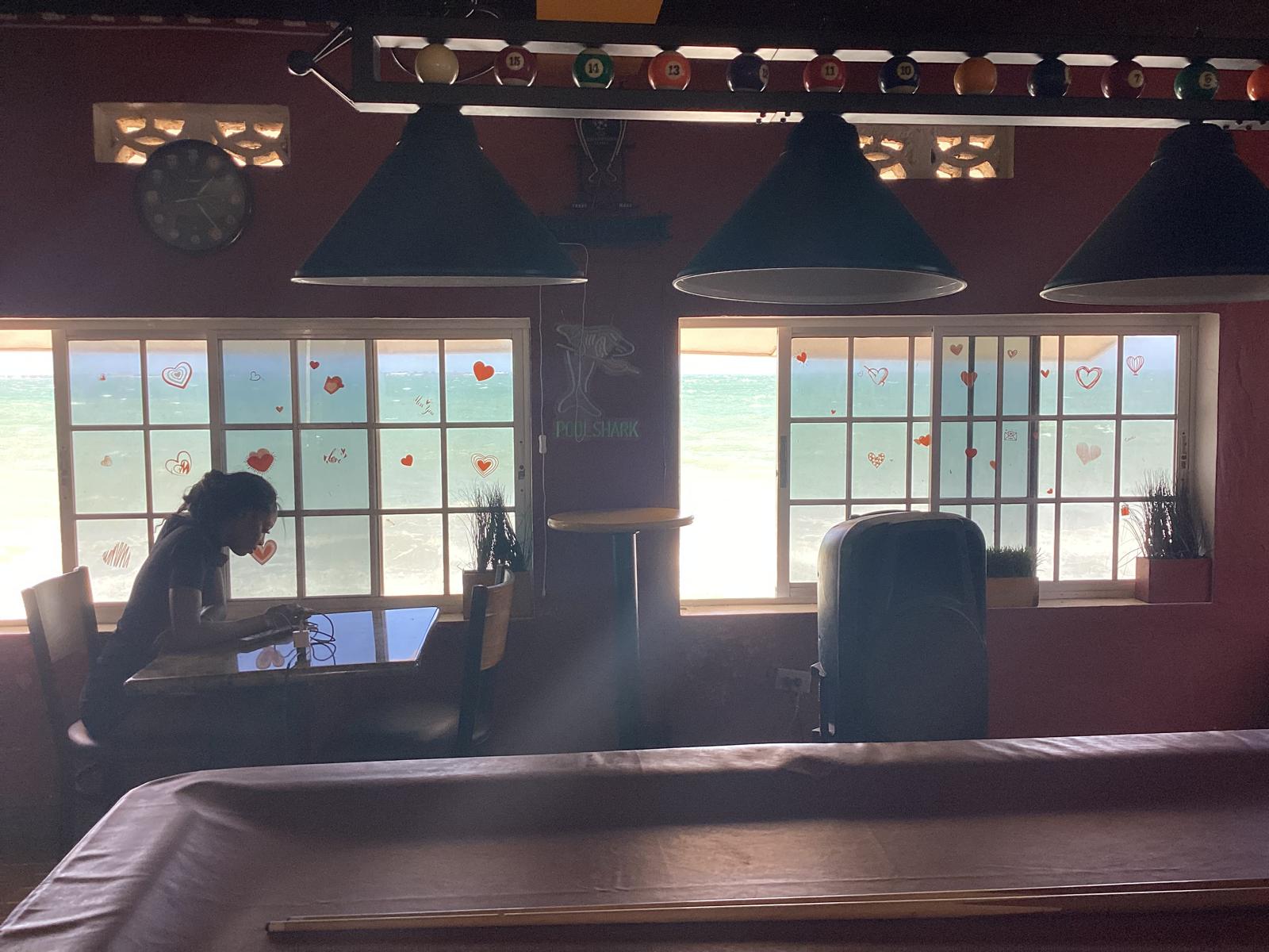 Pool Table by the Window