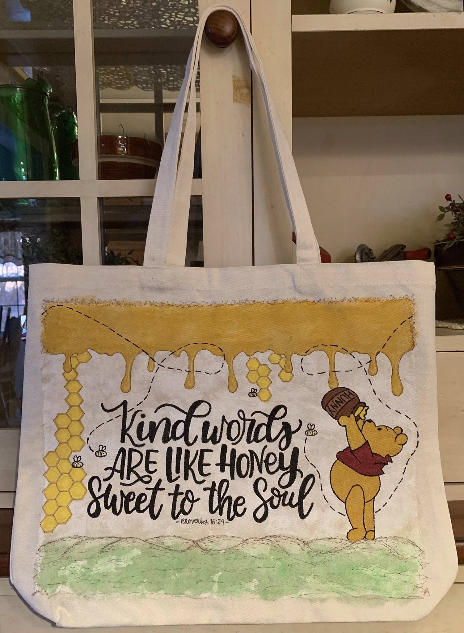 Hand-lettered tote bag project