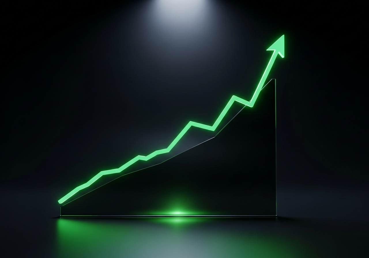 Performance marketing and business growth graph showing ROI for service businesses