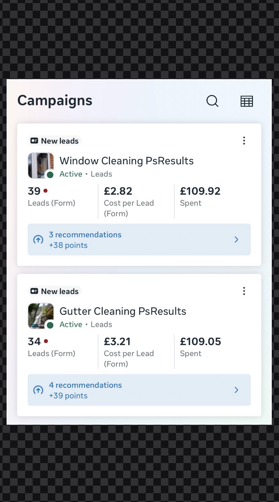Performance marketing lead generation results and ROI screenshot 5 for service business