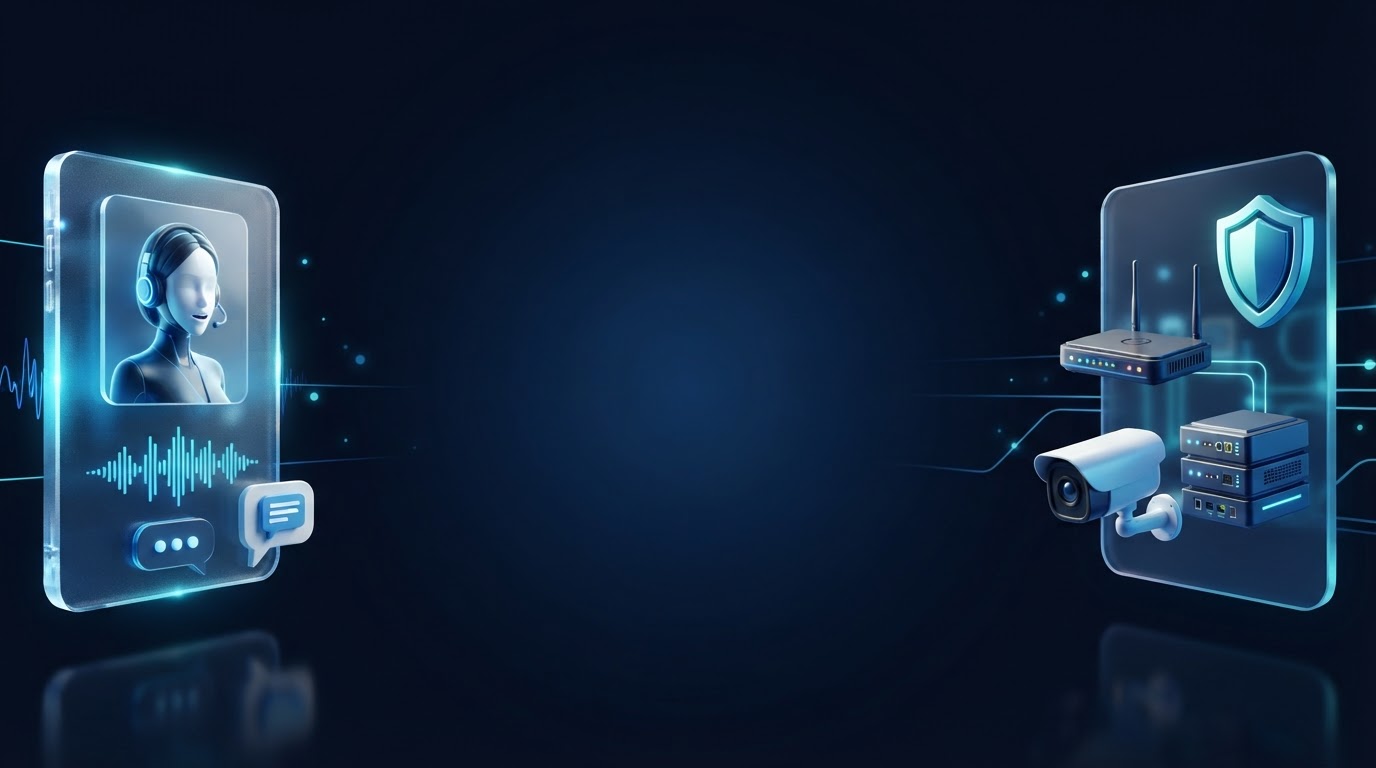 AI receptionist and IT infrastructure including networking, security cameras, and managed technology