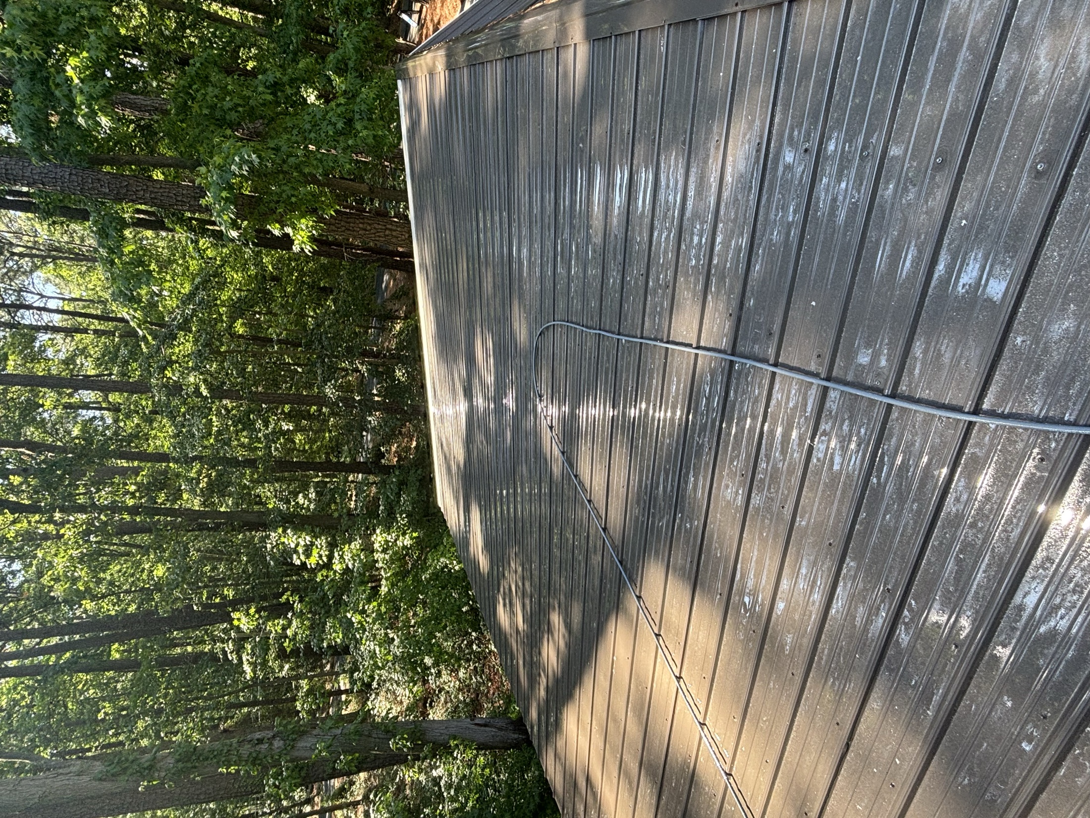 Pressure-washed wood deck with railing at an Eastern Shore home near Easton MD