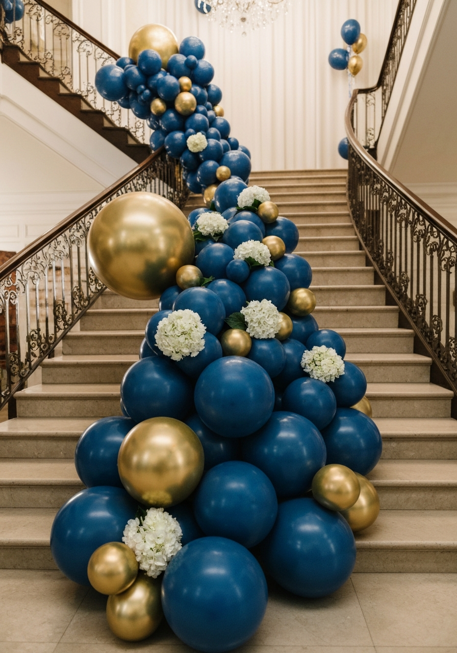 Staircase balloon garland