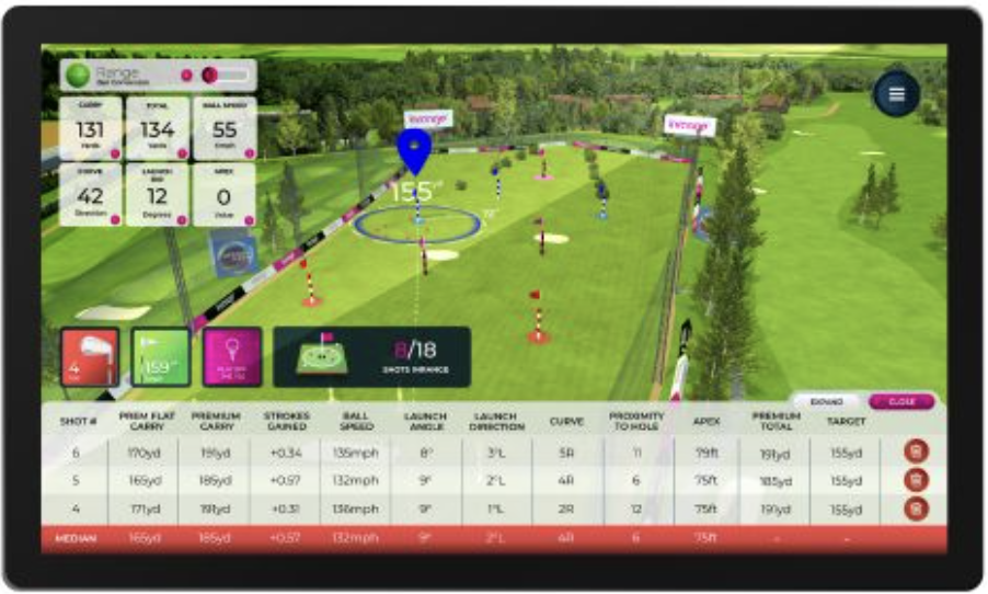 Inrange golf technology driving range at PinSocial Tiffin