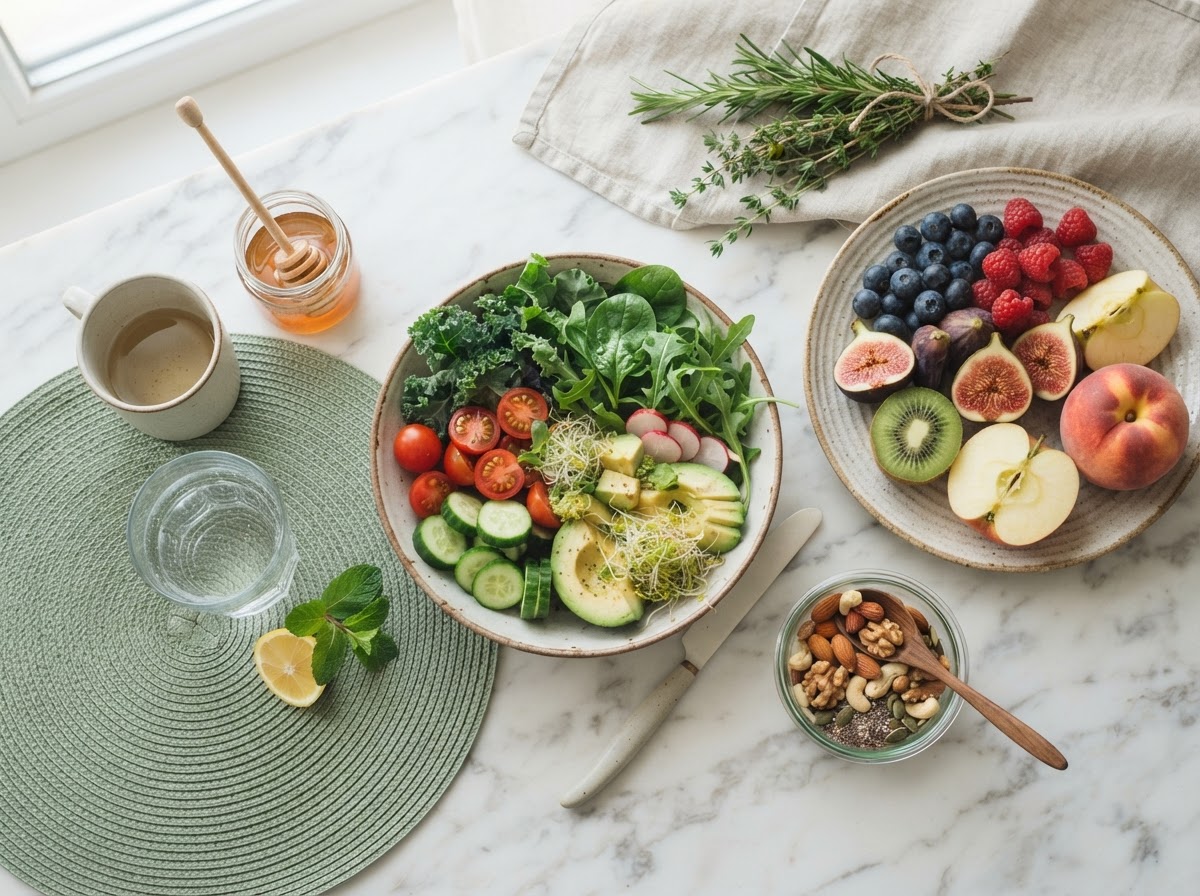 Fresh whole foods and nutrition supporting metabolic health
