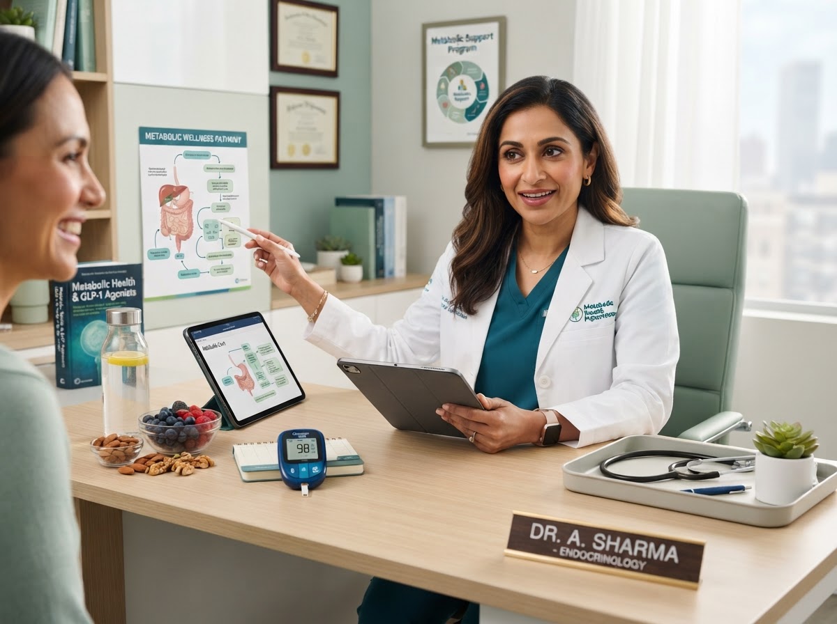 Metabolic health monitoring with glucose meter and healthy nutrition