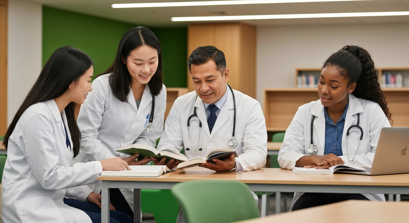 Medical students studying together
