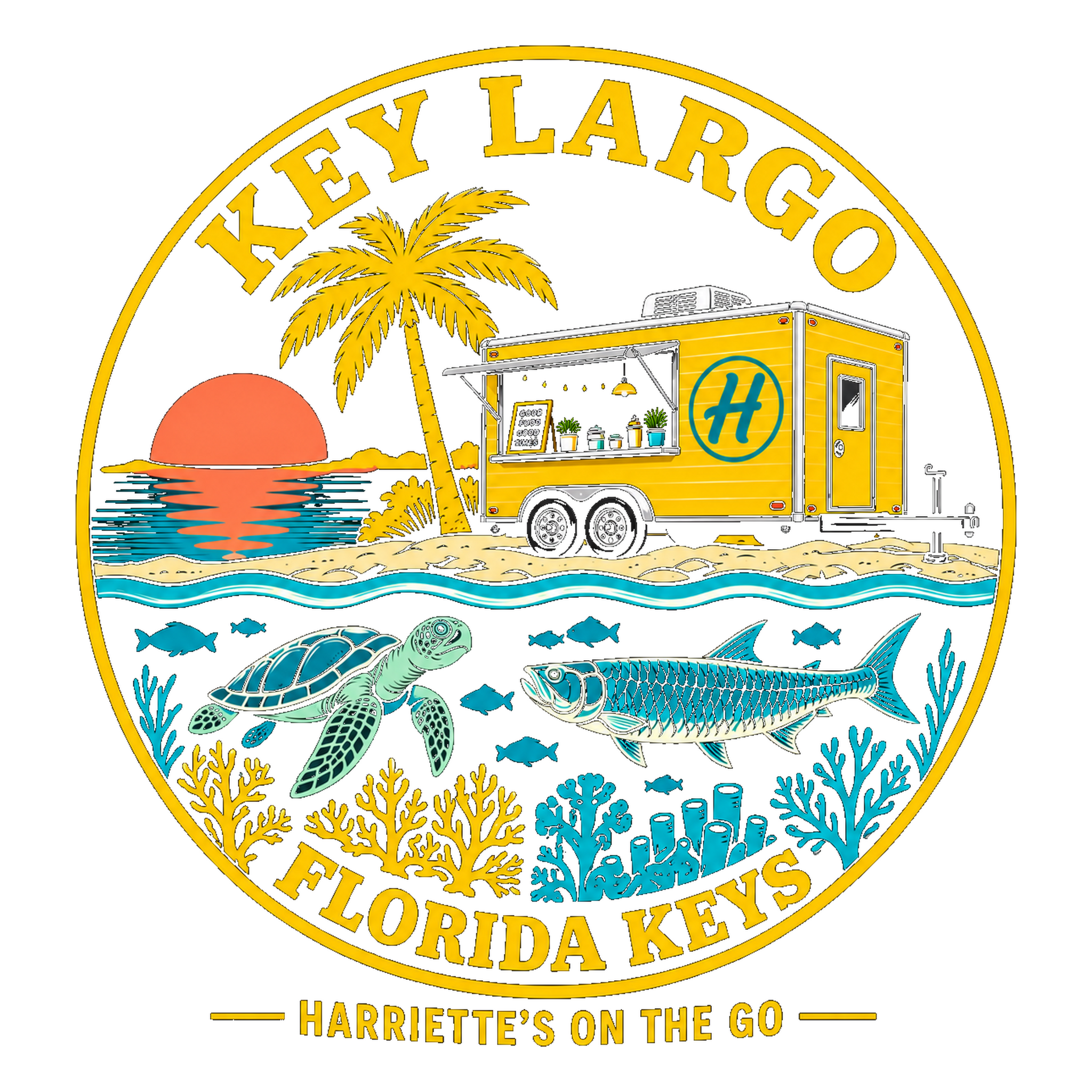 Harriette's On The Go Key Largo Logo