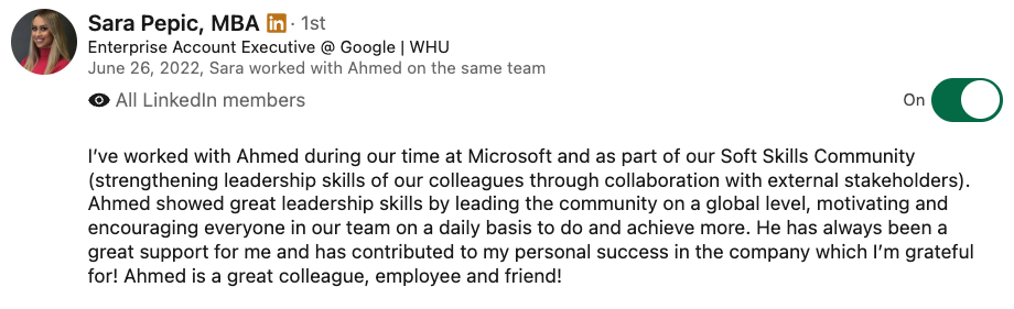 LinkedIn Recommendation