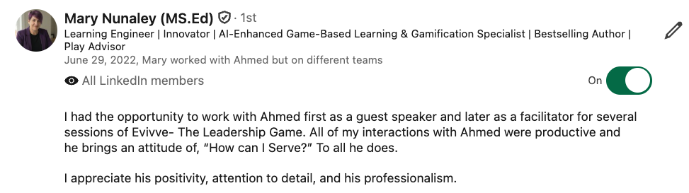 LinkedIn Recommendation