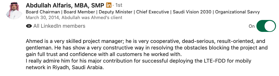 LinkedIn Recommendation