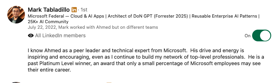 LinkedIn Recommendation