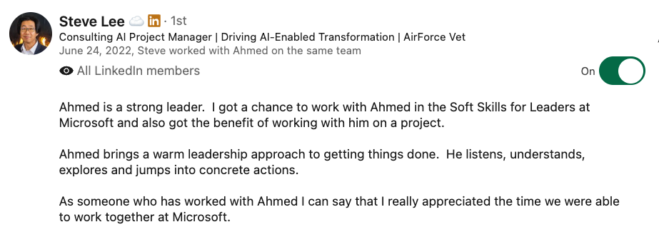 LinkedIn Recommendation