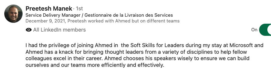 LinkedIn Recommendation