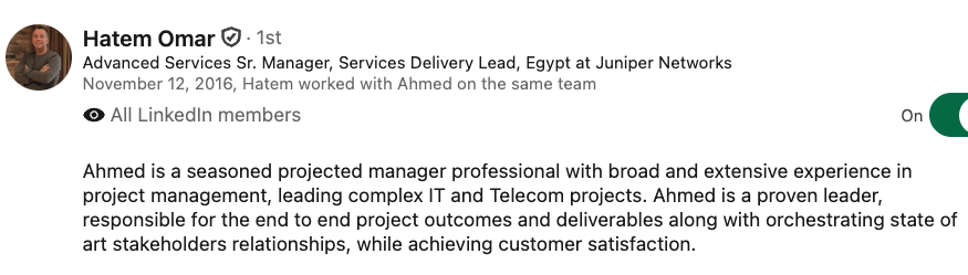 LinkedIn Recommendation