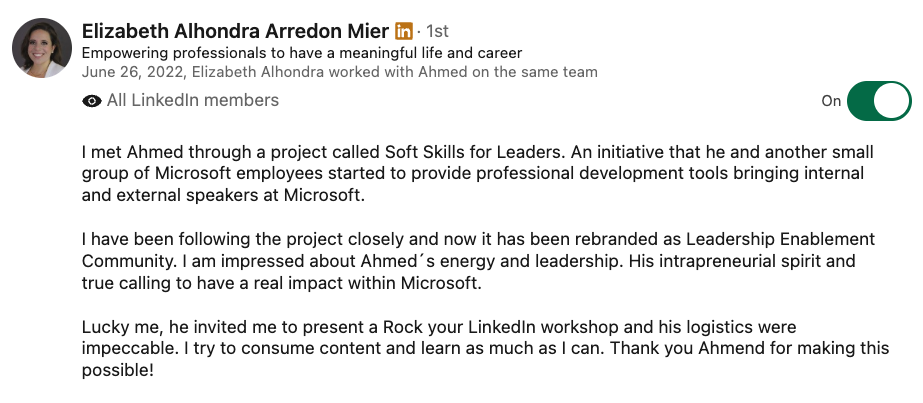 LinkedIn Recommendation