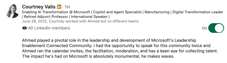 LinkedIn Recommendation