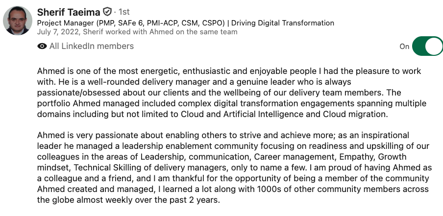 LinkedIn Recommendation