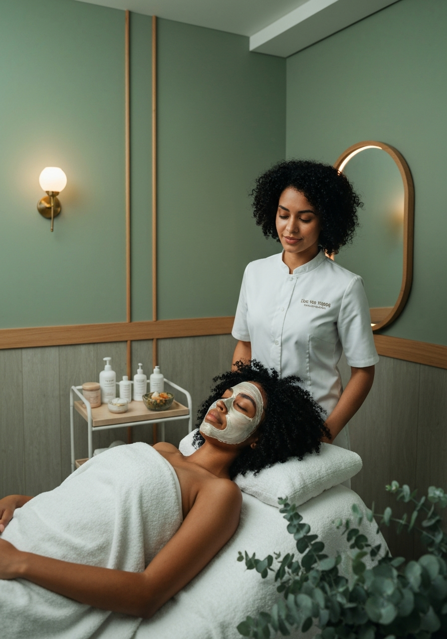Client relaxing in a premium spa environment