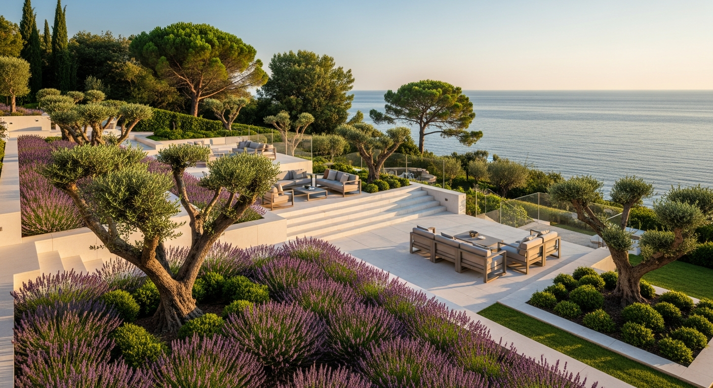 Jardin paysager sur la Côte d'Azur
