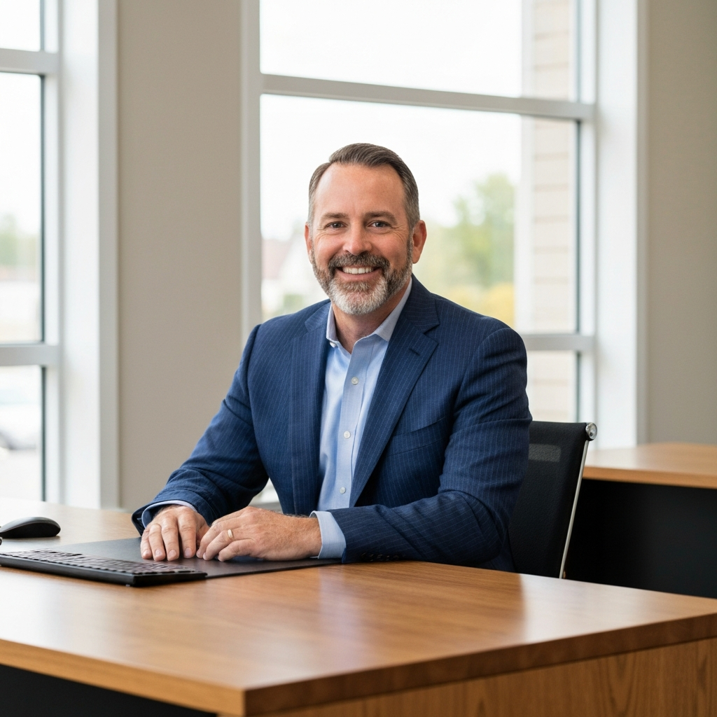 Home care agency owner at desk
