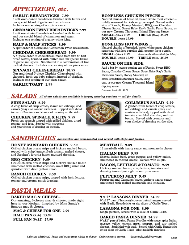 Menu — Page 2