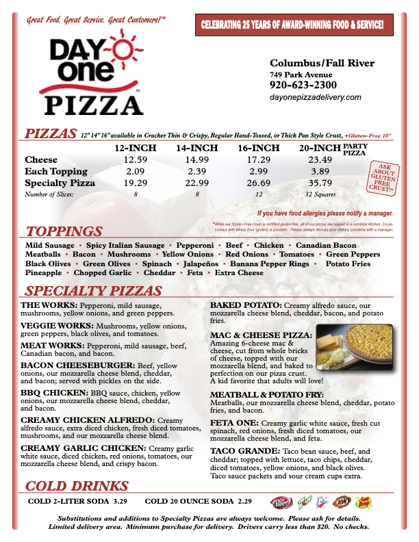 Menu — Page 1