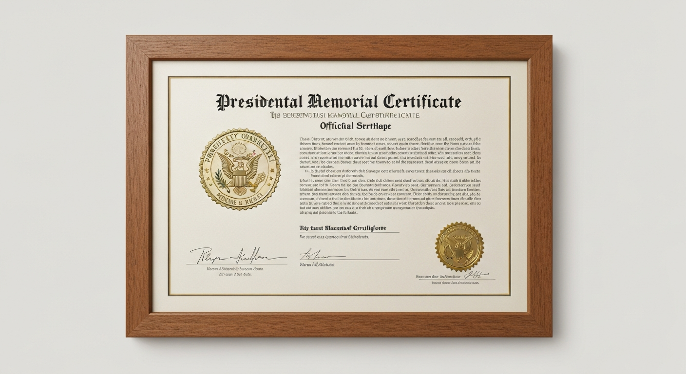 Presidential Memorial Certificate - Veterans burial benefits and military honors