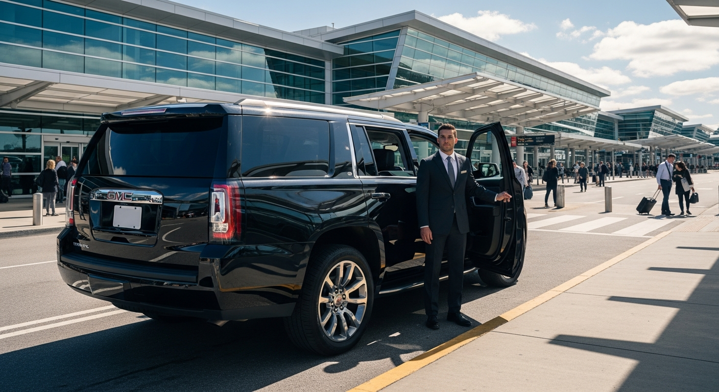 Chauffeur at airport terminal