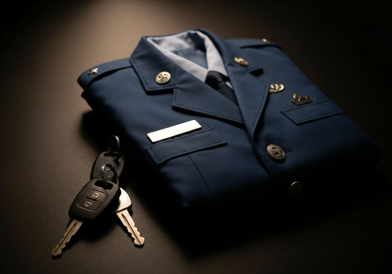U.S. Air Force service uniform and car keys
