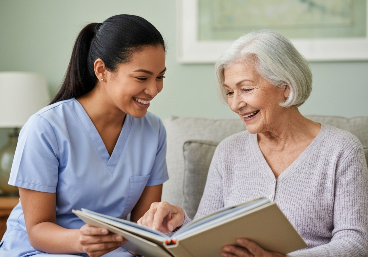 Caregiver and senior in Fayette County
