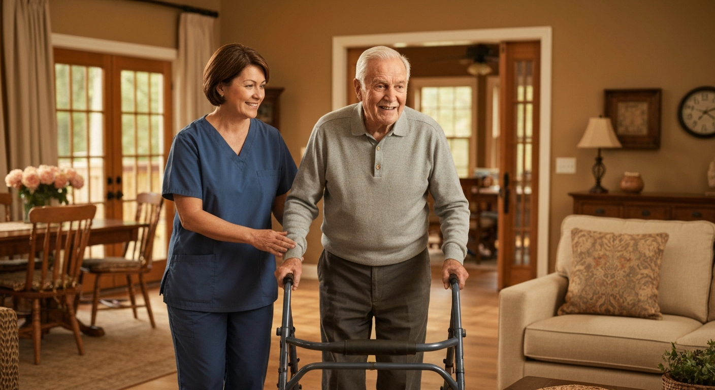 Caregiver assisting senior in Cherokee County
