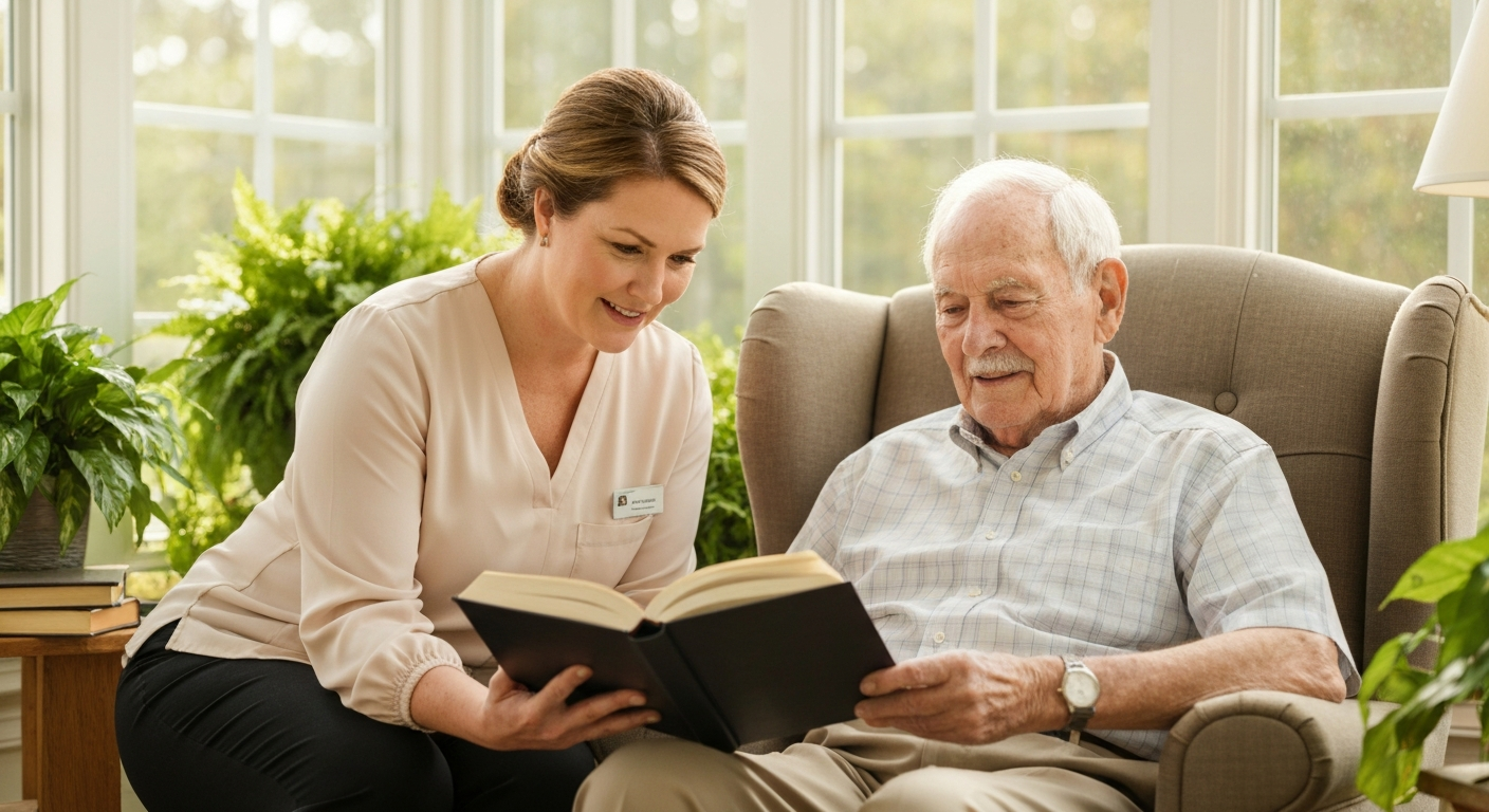 Caregiver assisting senior in Paulding County