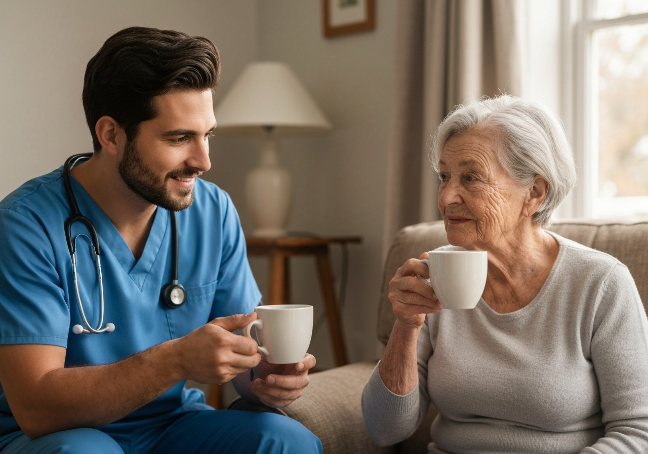 Caregiver and senior in Henry County