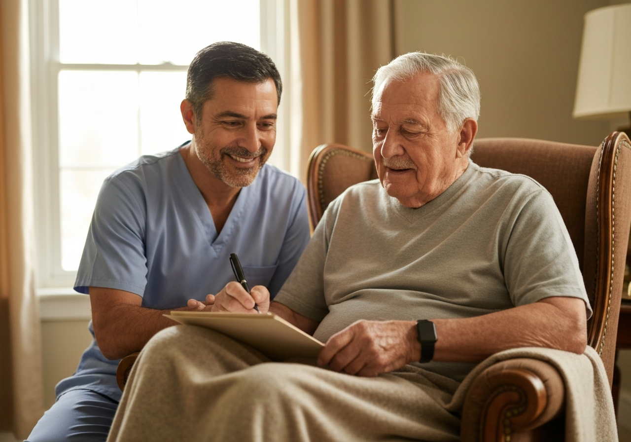 Caregiver and senior in Forsyth County