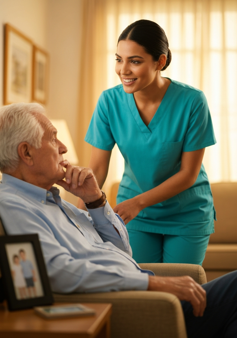 Nurse with senior patient