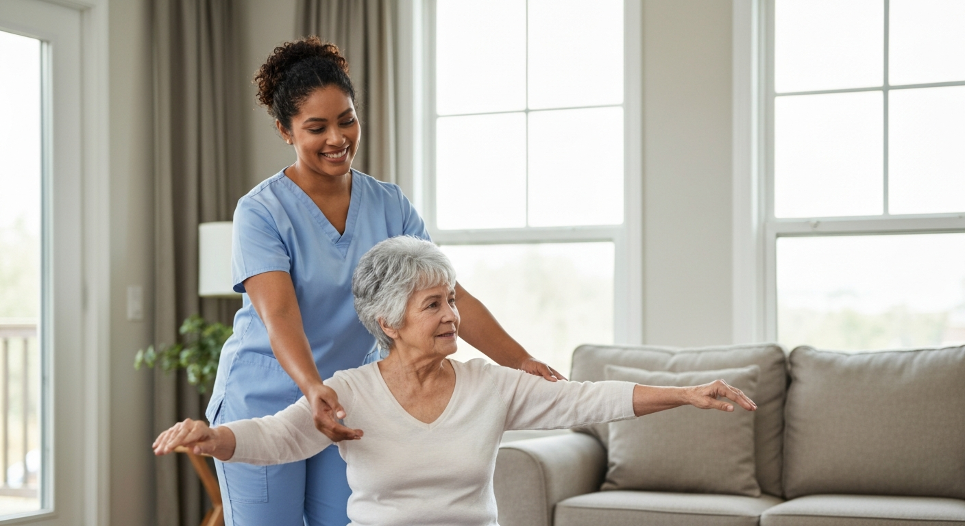 Caregiver assisting senior in Fayette County