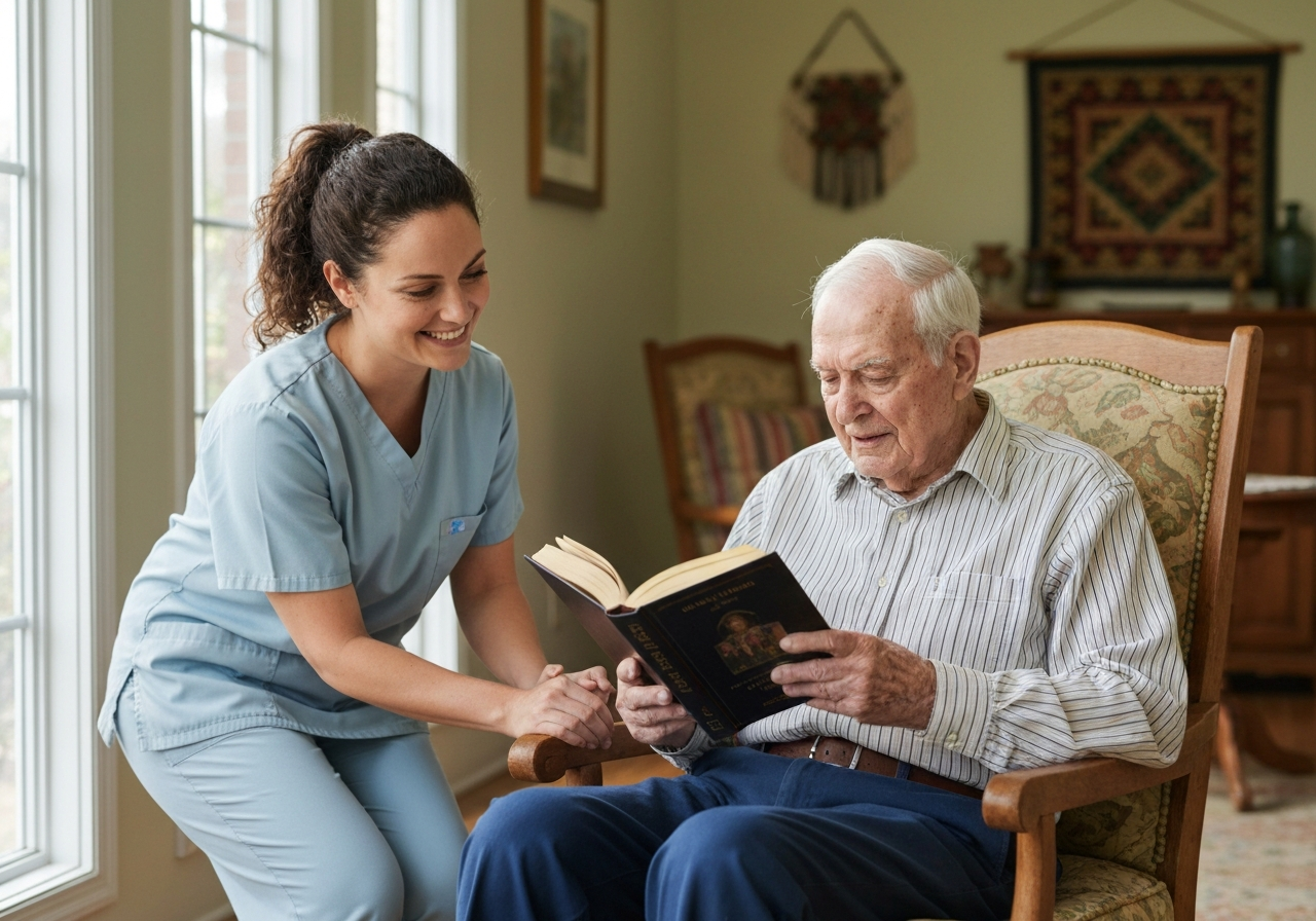 Caregiver and senior in Cherokee County