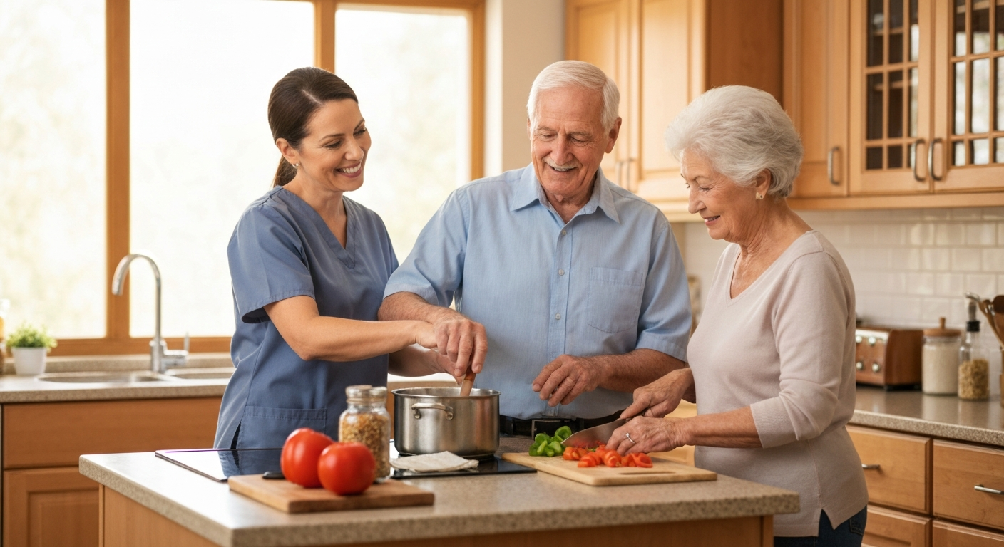 Caregiver assisting senior in Clayton County