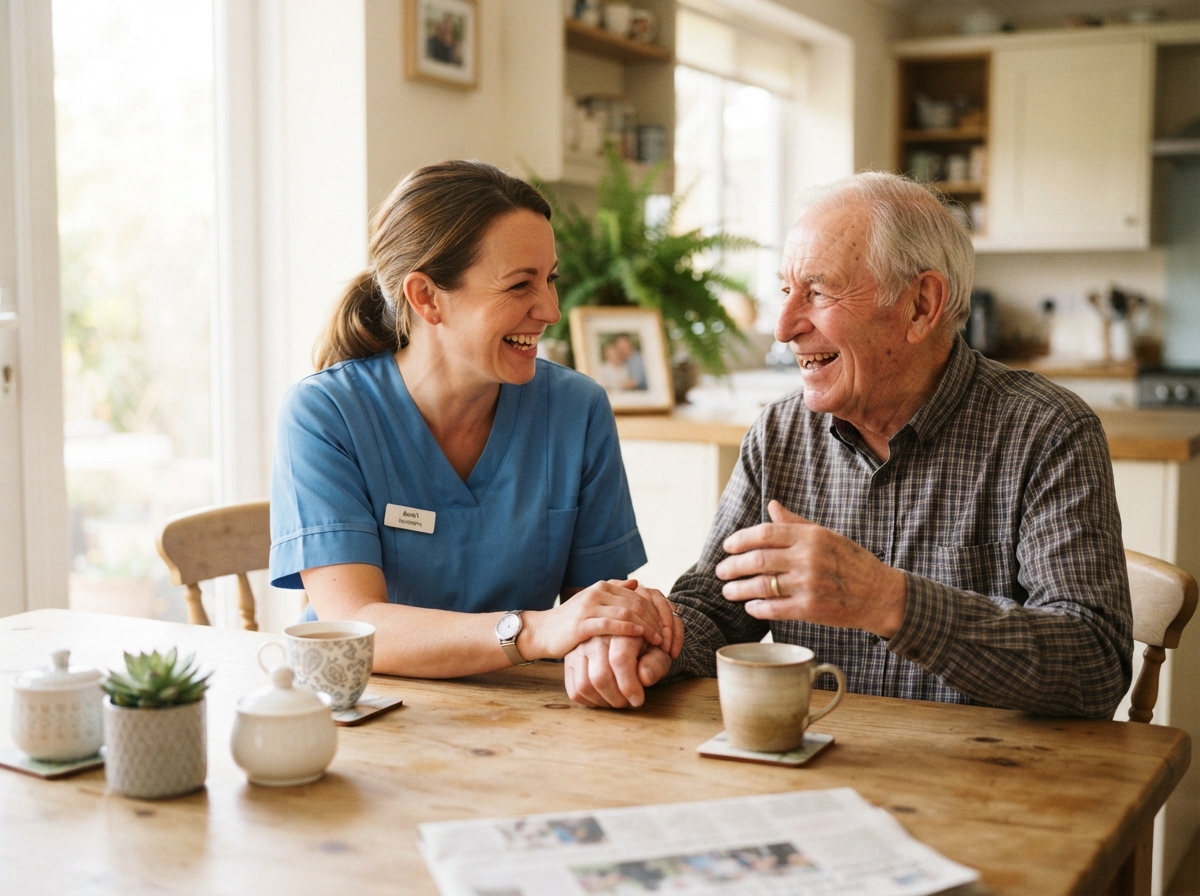 Dream Living caregiver providing companionship to a senior at home