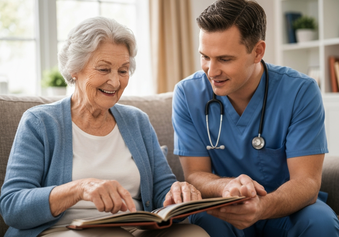 Caregiver and senior in Our Service Area