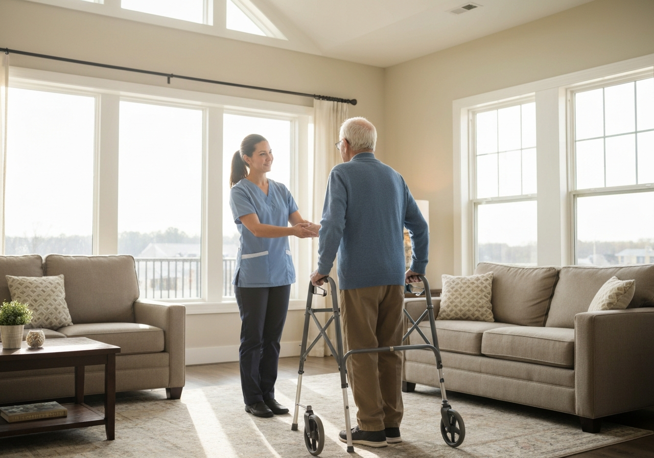 Caregiver and senior in DeKalb County