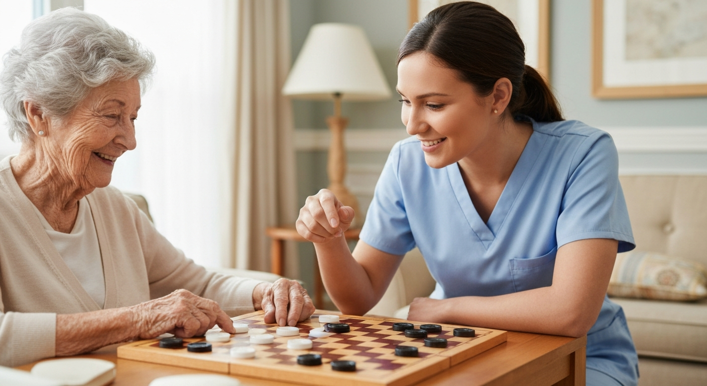 Caregiver assisting senior in Henry County