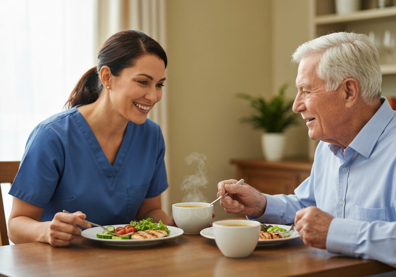 Caregiver and senior in Gwinnett County