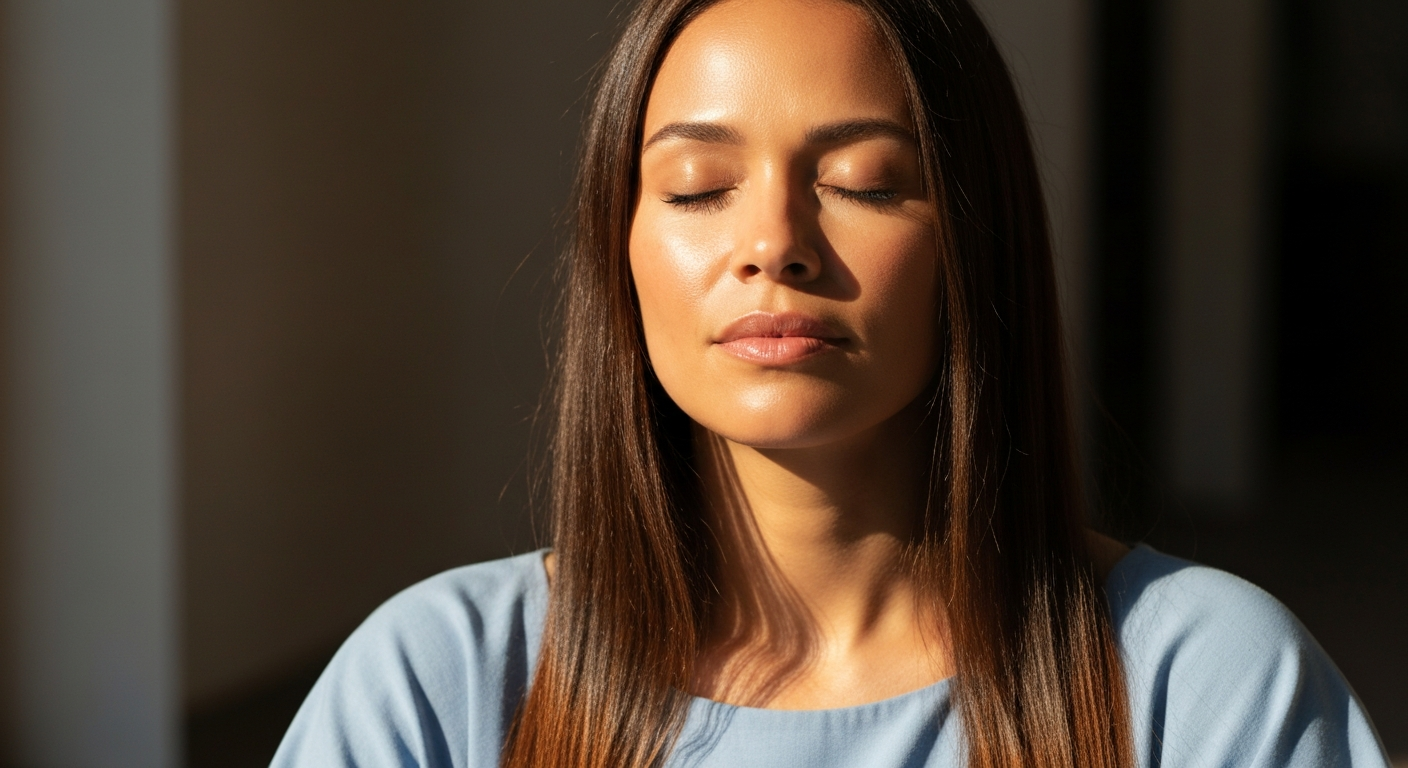 Woman resting peacefully